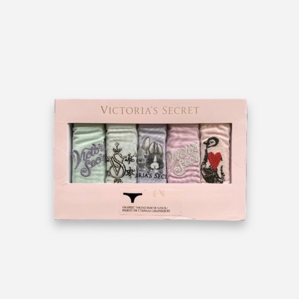 🌸New🌸 5pk Large Victoria’s Secret thong panty lot NWT